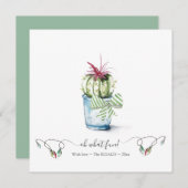 Waterverf Cactus Holiday Kaart Notitiekaartje (Voorkant / Achterkant)