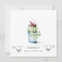 Waterverf Cactus Holiday Kaart