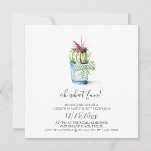 Waterverf Cactus Holiday Uitnodiging