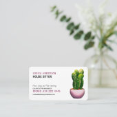 Waterverf Cactus House Sitter Visitekaartje (Staand voorkant)