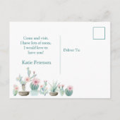 Waterverf Cactus Ik heb het Briefkaart van de Aank (Achterkant)