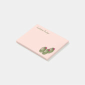 Waterverf Cactus in Bloom met Jouw naam Post-it® Notes (Schuin)
