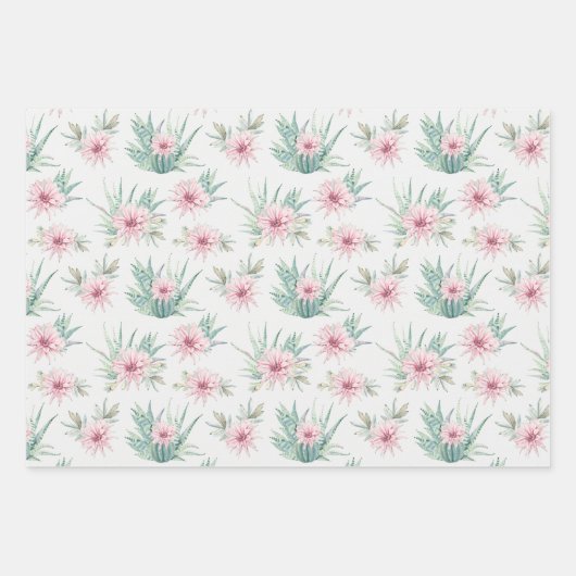 Waterverf Cactus Inpakpapier Vel (Voorkant 2)