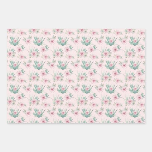 Waterverf Cactus Inpakpapier Vel (Voorkant)