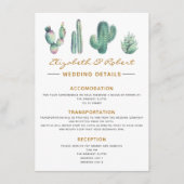 waterverf cactus is een elegant simpel detail informatiekaartje (Voorkant)