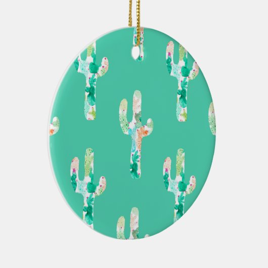 Waterverf Cactus Keramisch Ornament (Rechts)