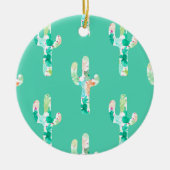 Waterverf Cactus Keramisch Ornament (Voorkant)