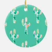 Waterverf Cactus Keramisch Ornament (Achterkant)