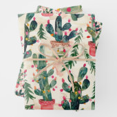 waterverf Cactus kerstverlichting voor cadeau geve Inpakpapier Vel (In situ)