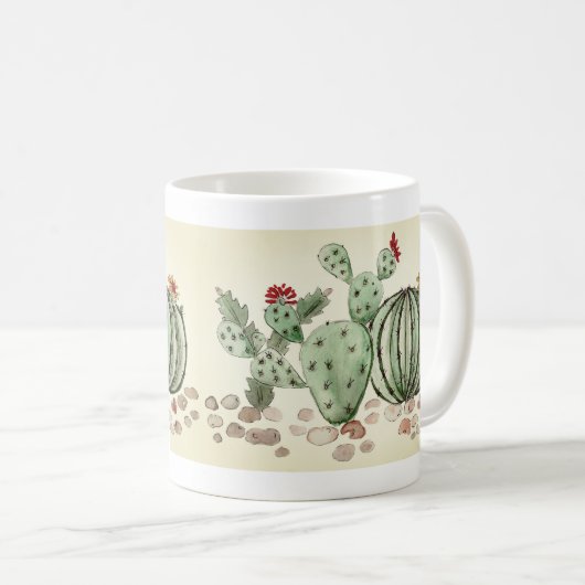 waterverf, cactus koffiemok (Voorkant rechts)