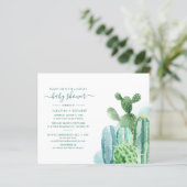 Waterverf Cactus Koppels Baby shower Uitnodiging (Staand voorkant)