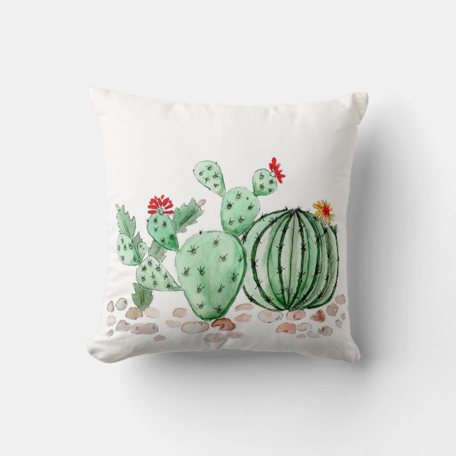 waterverf, cactus kussen (Voorkant)