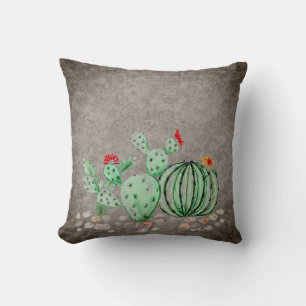 waterverf, cactus kussen