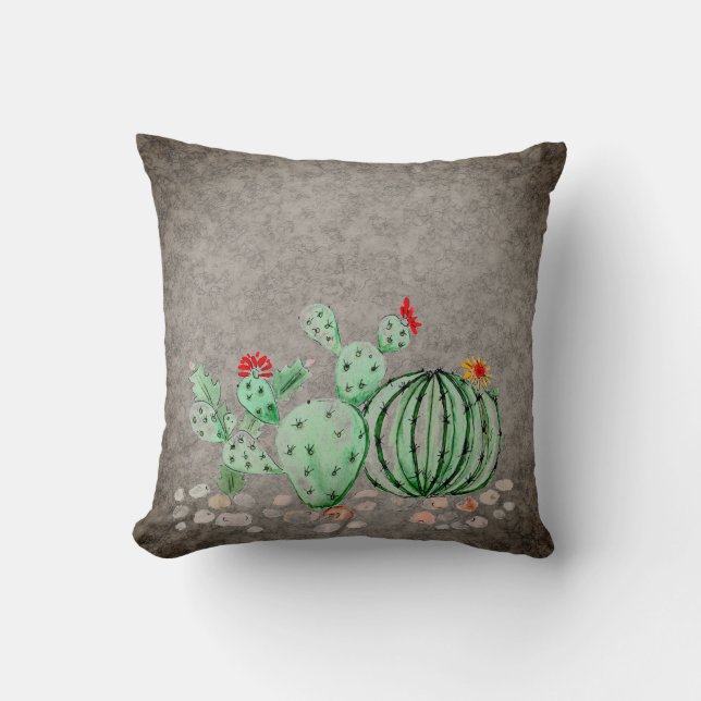 waterverf, cactus kussen (Voorkant)