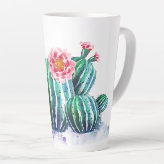 waterverf Cactus Latte Mok (Rechterhoek)