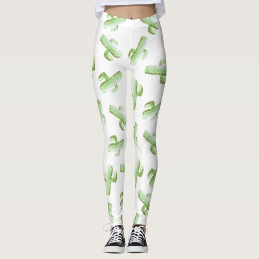 Waterverf Cactus Leggings (Voorkant)
