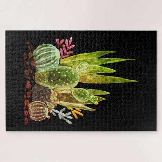 Waterverf, cactus legpuzzel (Horizontaal)