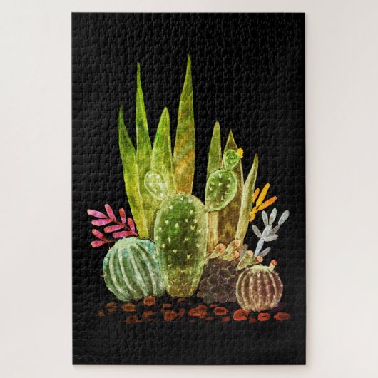 Waterverf, cactus legpuzzel (Verticaal)