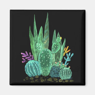 Waterverf, cactus magneet