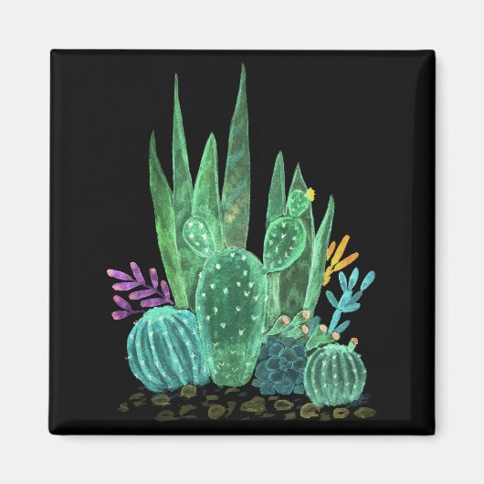 Waterverf, cactus magneet (Voorkant)