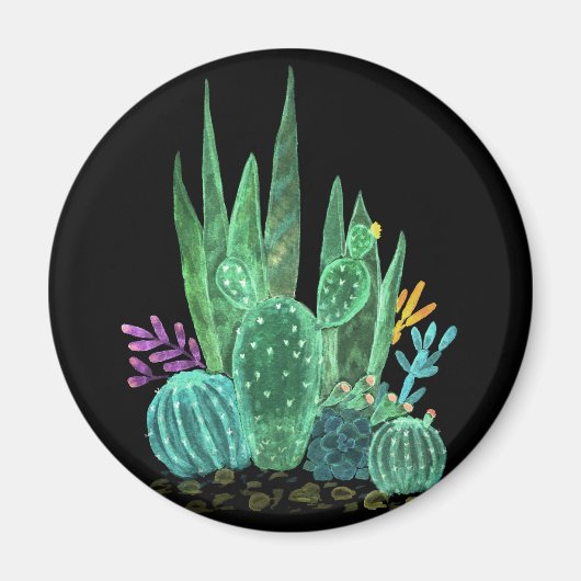 Waterverf, cactus magneet (Voorkant)