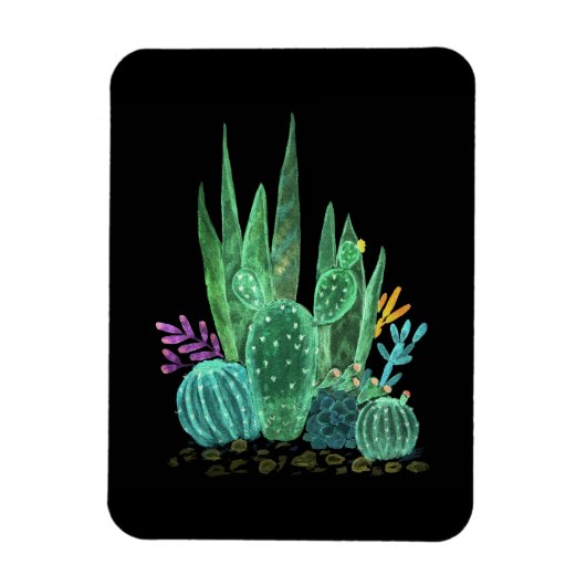 Waterverf, cactus magneet (Verticaal)