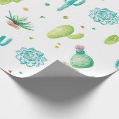 waterverf cactus mat Wrapping Paper Cadeaupapier (Hoek)