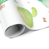 waterverf cactus mat Wrapping Paper Cadeaupapier (Rol Hoek)