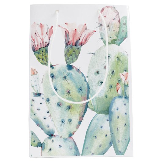 Waterverf Cactus Medium Cadeauzakje (Voorkant)