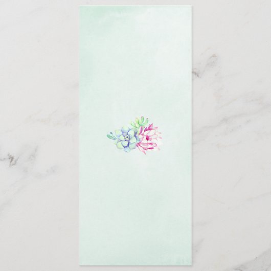 Waterverf cactus menu (Achterkant)