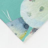 Waterverf Cactus met Roze Bloemen Modern Pattern Fleece Deken (Hoek)