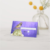 Waterverf Cactus met Wren Bird Wedding Plaatskaartje (Voorkant)