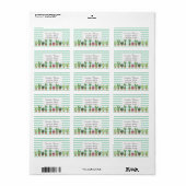 Waterverf Cactus Mintgroene Strepen Etiket (Full Sheet)