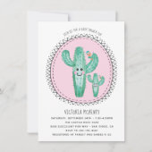 Waterverf Cactus Momma en Baby shower Kaart (Voorkant)