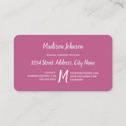 Waterverf Cactus | Monogram | VISITEKAARTJES (Achterkant)