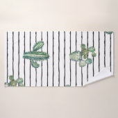 Waterverf cactus naadloos patroon badhanddoek (Badhanddoek)