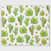 Waterverf cactus naadloos patroon cadeaupapier (Vlak)