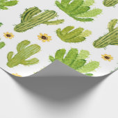 Waterverf cactus naadloos patroon cadeaupapier (Hoek)