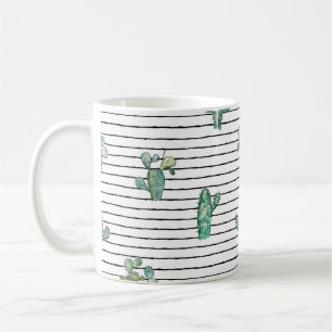 Waterverf cactus naadloos patroon koffiemok
