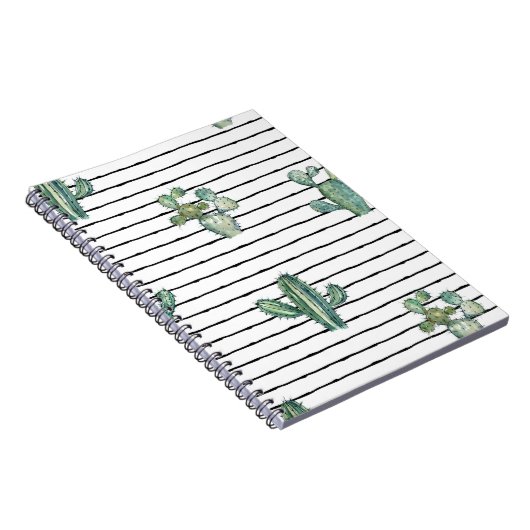 Waterverf cactus naadloos patroon notitieboek (Rechterzijde)