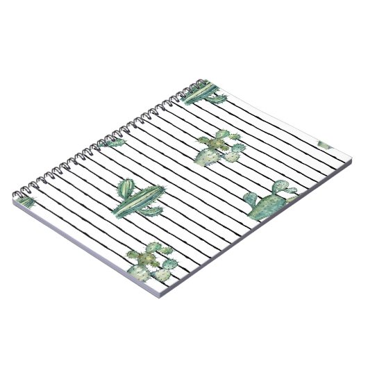 Waterverf cactus naadloos patroon notitieboek (Linkerzijde)