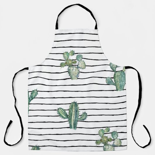 Waterverf cactus naadloos patroon schort (Voorkant)