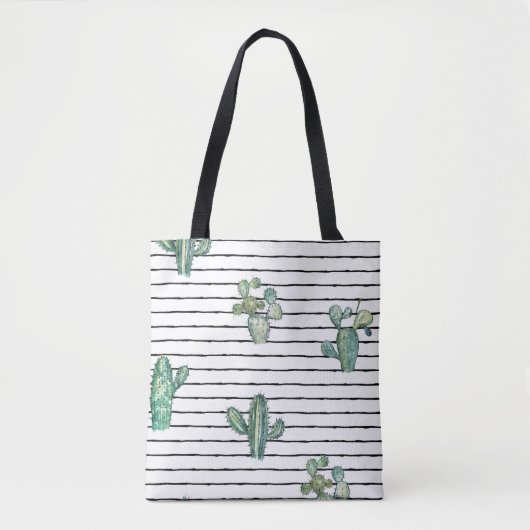 Waterverf cactus naadloos patroon tote bag (Voorkant)