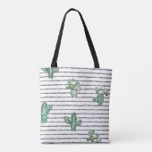 Waterverf cactus naadloos patroon tote bag (Achterkant)