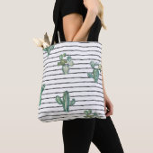 Waterverf cactus naadloos patroon tote bag (Dichtbij)