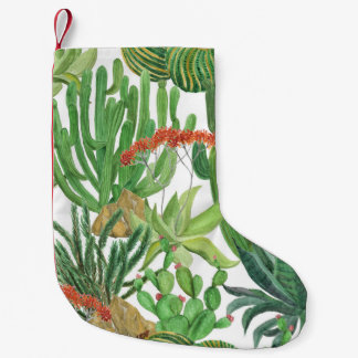 Waterverf Cactus: Naadloze Patroonschildering Kleine Kerstsok