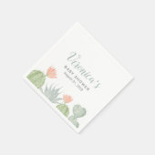 Waterverf Cactus Napkin | Cactus Baby shower Servet (Hoek)