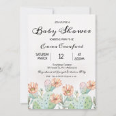 Waterverf Cactus Neutraal Baby shower Kaart (Voorkant)