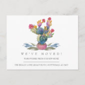 Waterverf Cactus New Home Moving Announge Briefkaart (Voorkant)