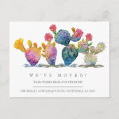 Waterverf Cactus New Home Moving Announge Briefkaart (Voorkant)